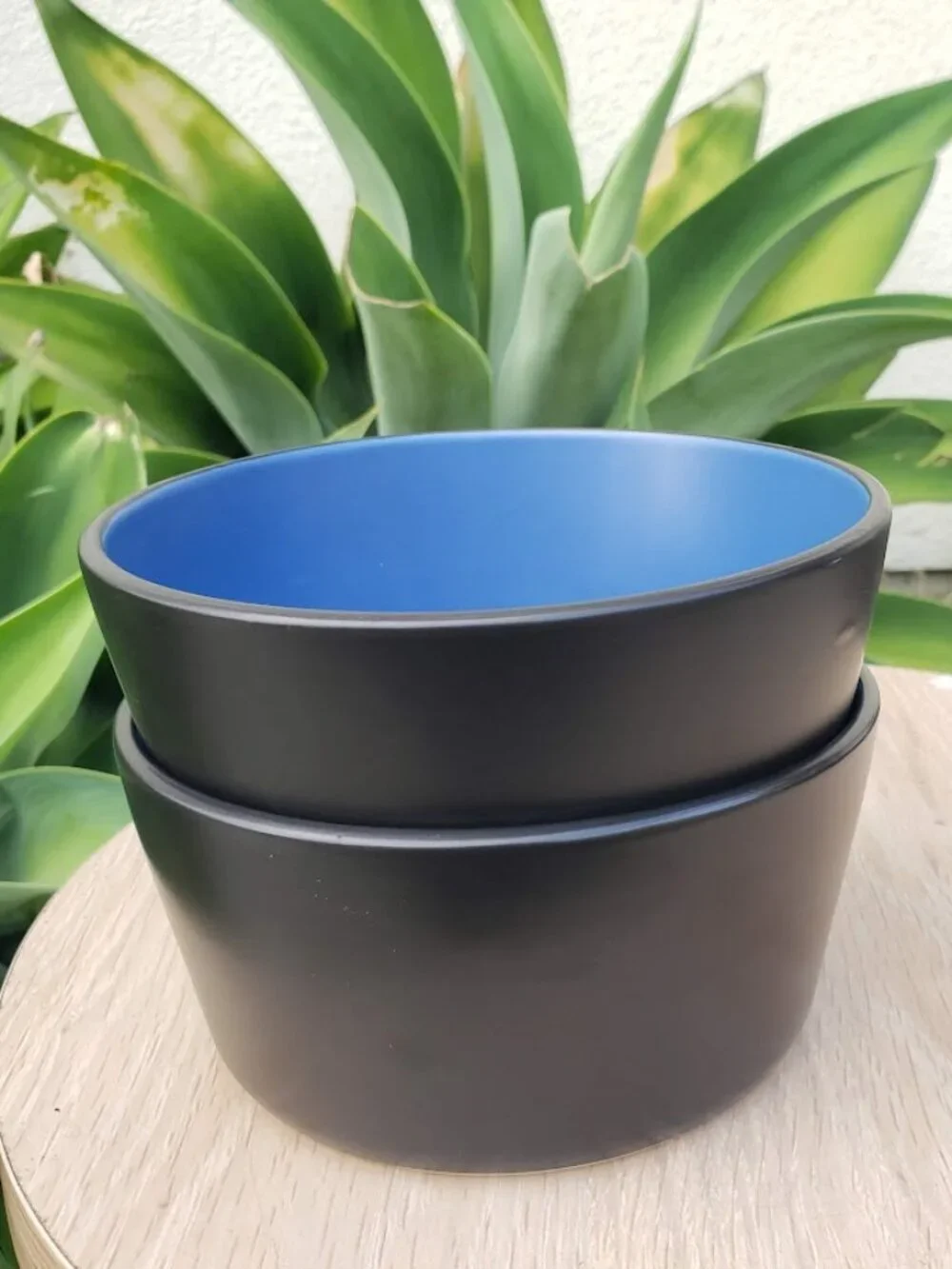 NEW Stone Lain 2 Bowls Stoneware Dinnerware Set Blue and Black replacement Dishe